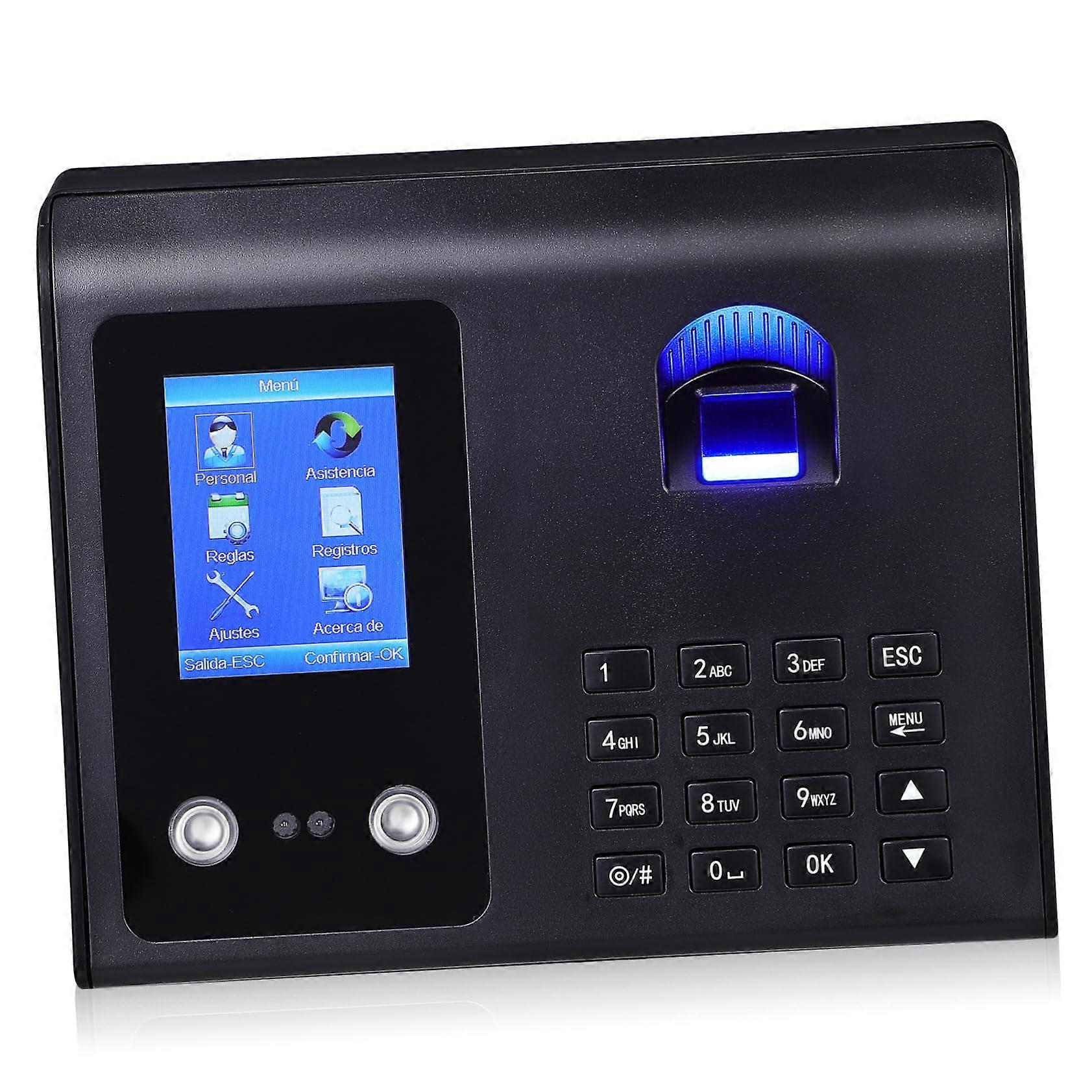 Facial Recognition Time Clock with Fingerprint Dual Biometric Attendance System and USB Data Export