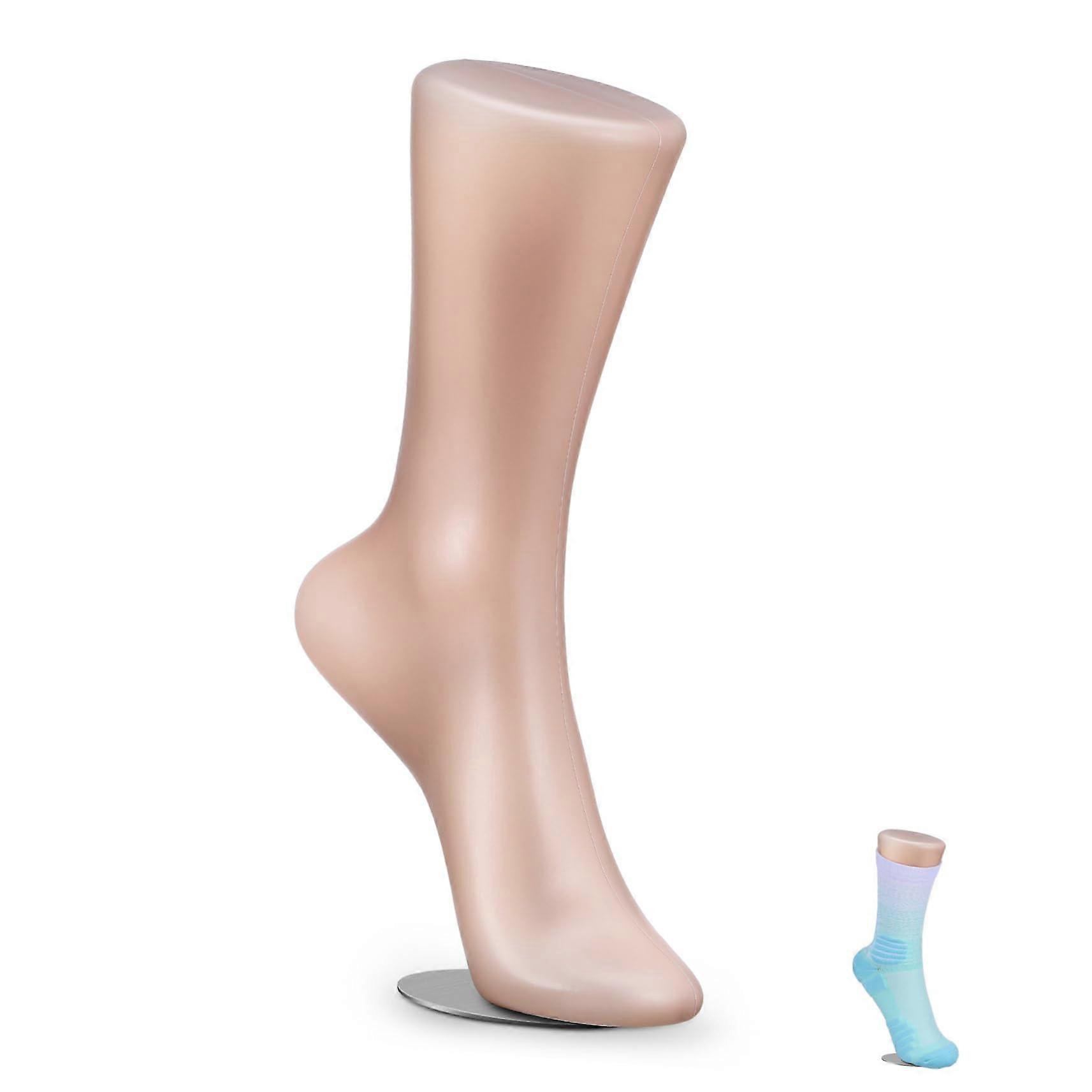 Sock Display Mannequin with Magnetic Base for Socks and Anklets, Durable Plastic Foot