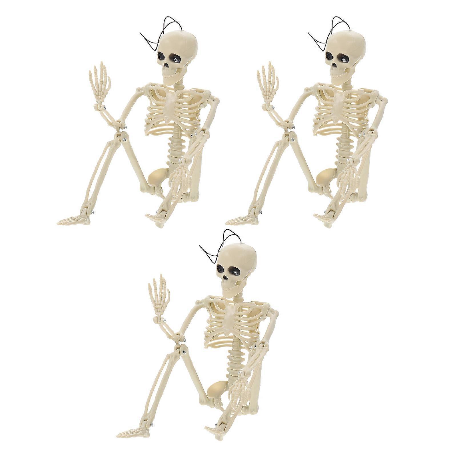 Party Decorative Prop Small Skeleton Model for Decor 3Pcs Halloween Use