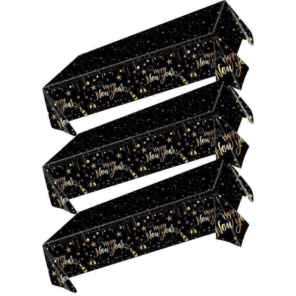 Happy New Year Table Covers Decorative Table Cloth for 3Pcs Set