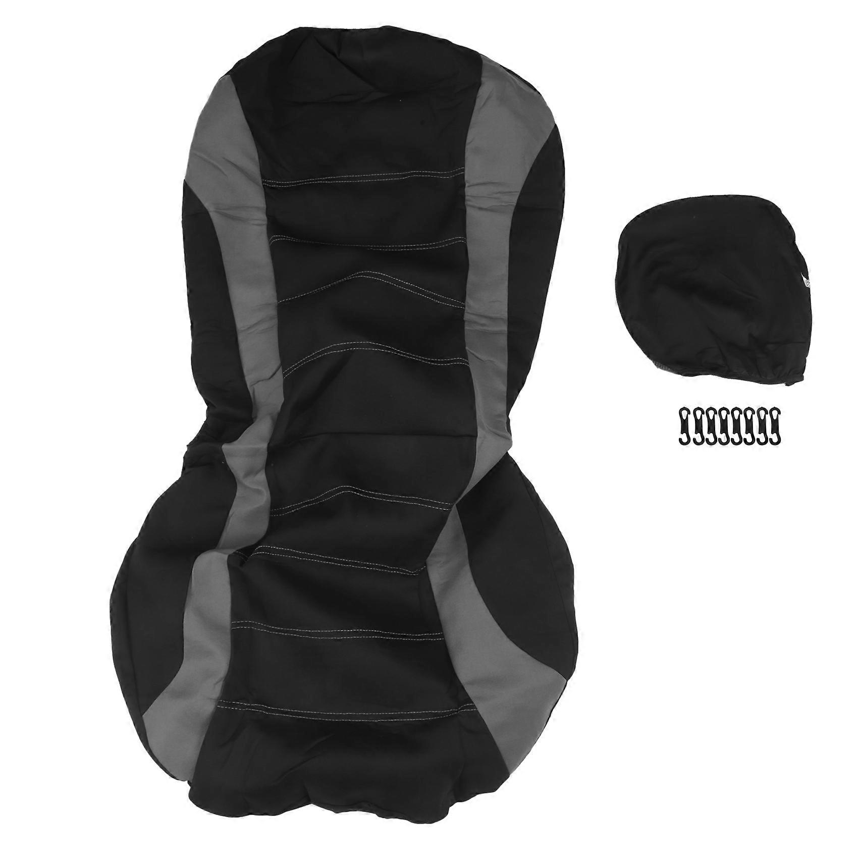 Front Car Seat Covers Front Ready ,(Black + Grey)