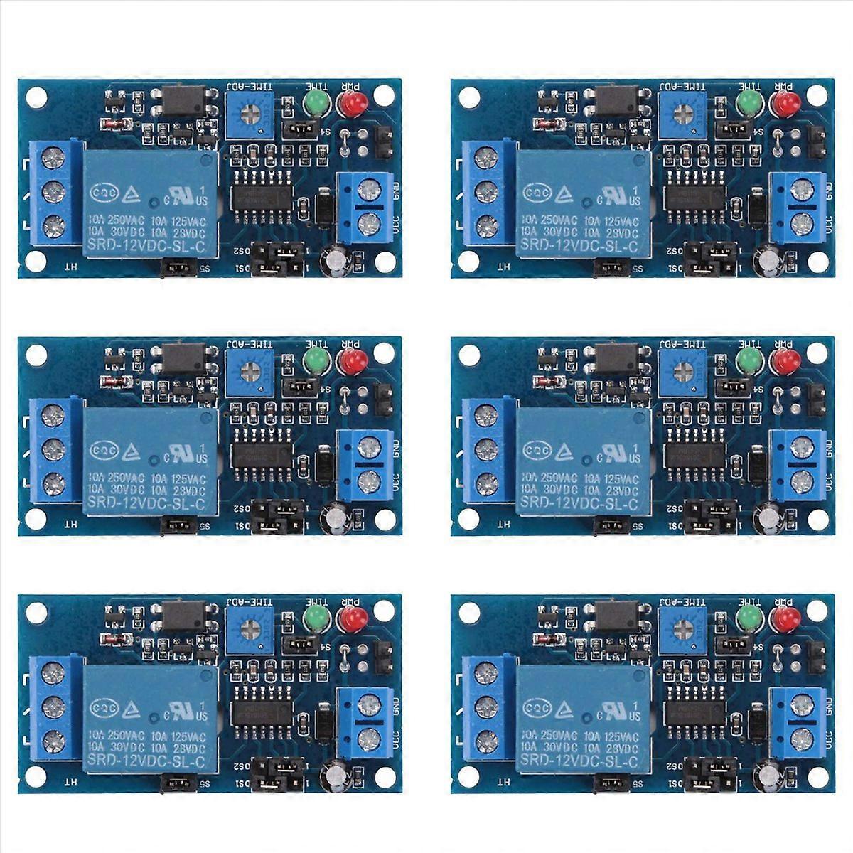 6X 12V DC Delay Relay Delay Turn on / Delay Turn Off Switch Module with Timer