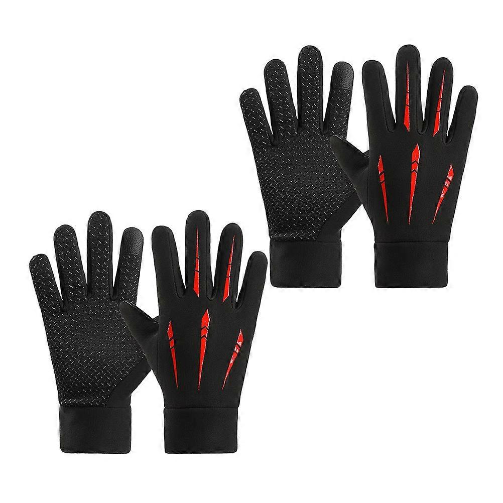 Motorcycle Winter Gloves Full Finger Touchscreen for 2Pairs Riding Use