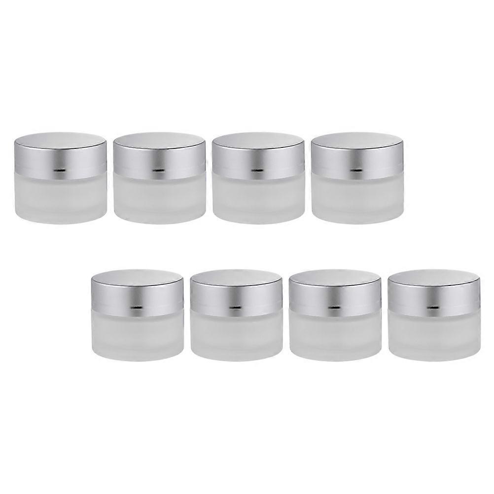 Eye Cream Container for Storage 8Pcs Frosted Glass Jars Set
