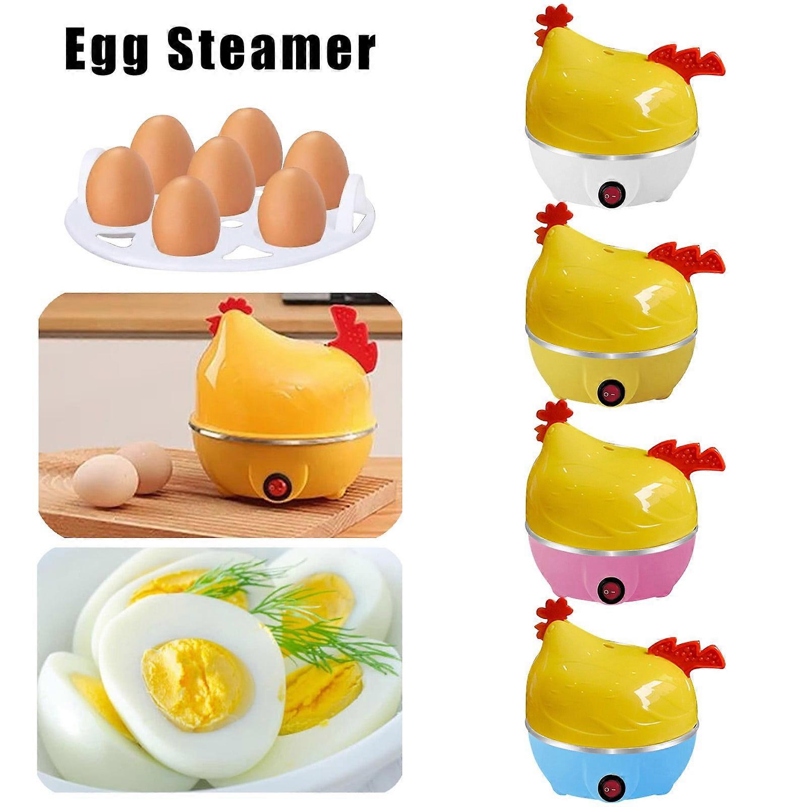 7 Eggs Capacity Egg Steamer Cute Chicken Shape Egg Cooker Mini Versatile Breakfast Cooker (A)