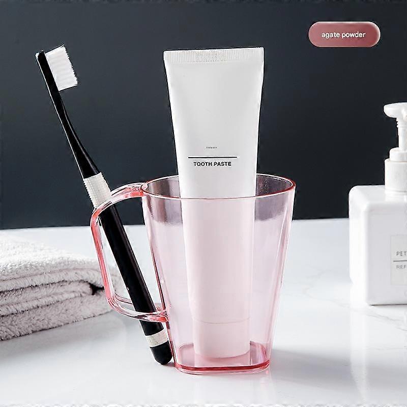 Simple Toothbrush Cup Set, Transparent Plastic, Creative Design, For Couples