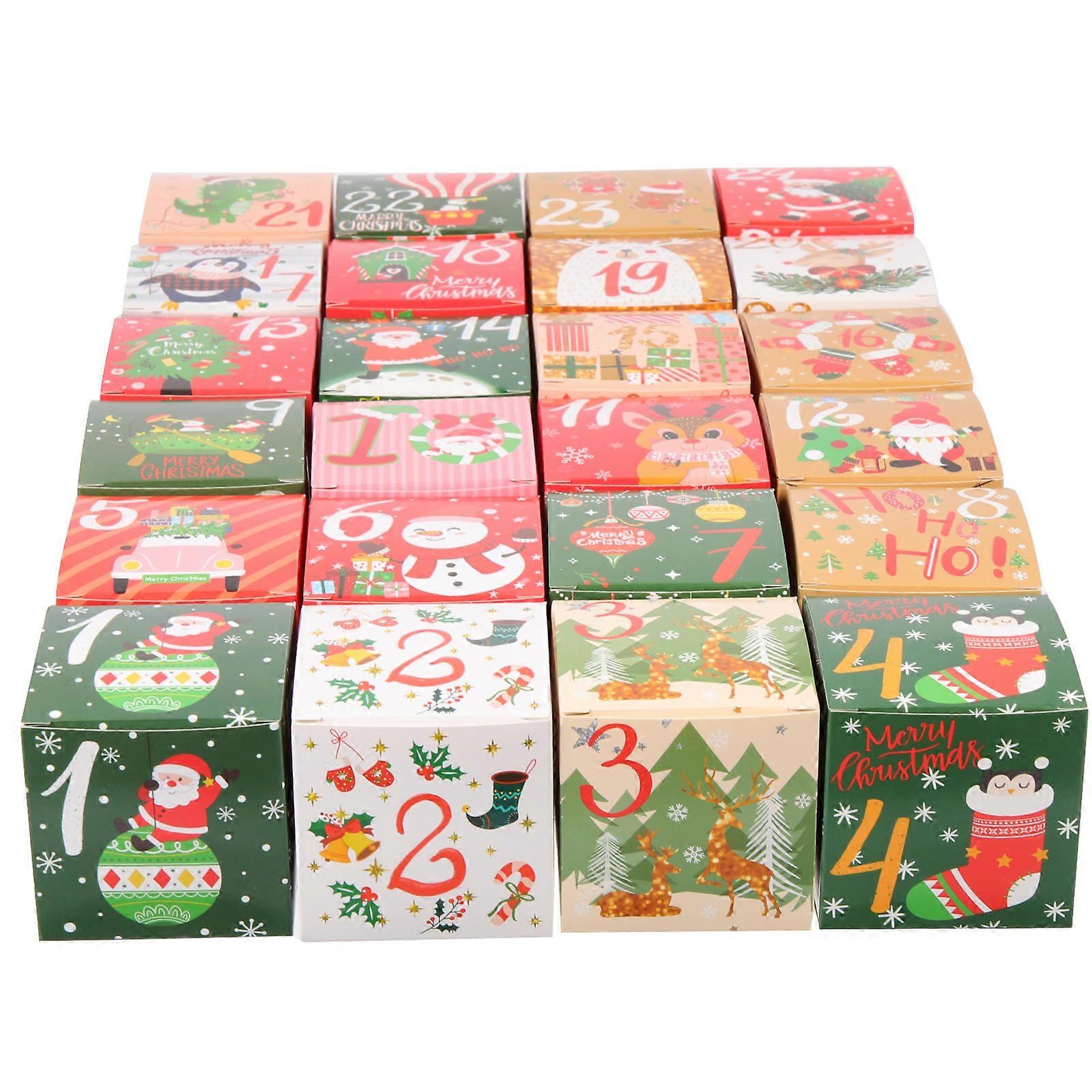 Christmas Candy Boxes Paper Candy Holders for Storage Use 24Pcs