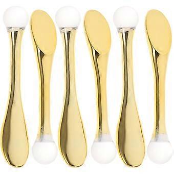 6pcs Face Mask Spoons Massage Rods Makeup Spatula Massage Sticks (Golden)