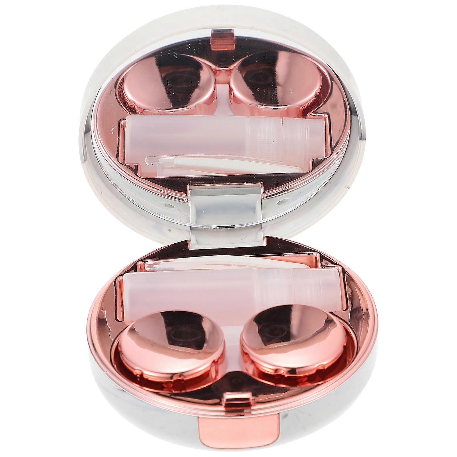 Marble Pattern Contact-Lens Storage Box for Storage 1Set Lightweight Plastic Case
