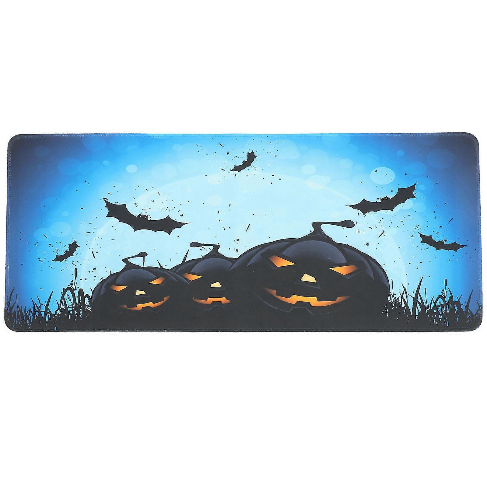Blue Halloween Mouse Pad Rubber Mouse Pad for Computer Use Comfortable Surface