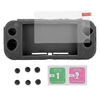 Game Machine beskyttende silikone cover med greb hærdet glas skærmbeskytter Rocking Bar Cap sæt til Switch Lifegray