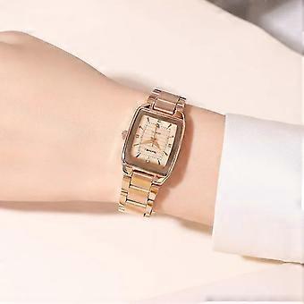 Montre SKMEI 2578 pour femme, en acier inoxydable, style vintage carré, étanche à 30 m, mouvement à quartz.