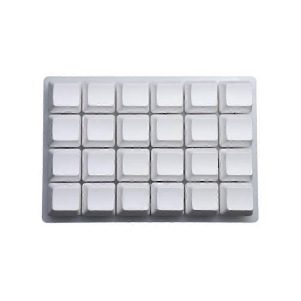 Hot-swappable 24-key mechanical mini keyboard with customizable macros, programmable key combinations and auto-click function for gaming and work.