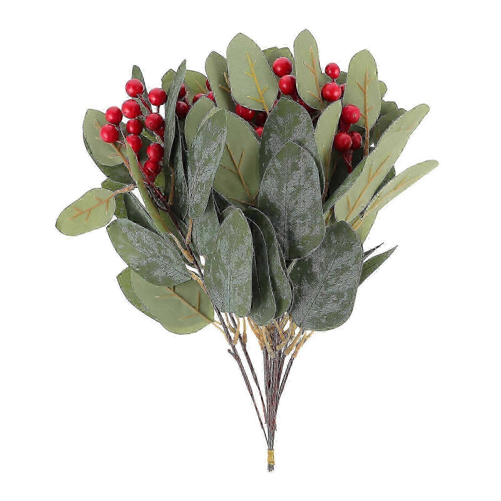 Plastic Eucalyptus Leaf Ornament for Decoration 10Pcs Set