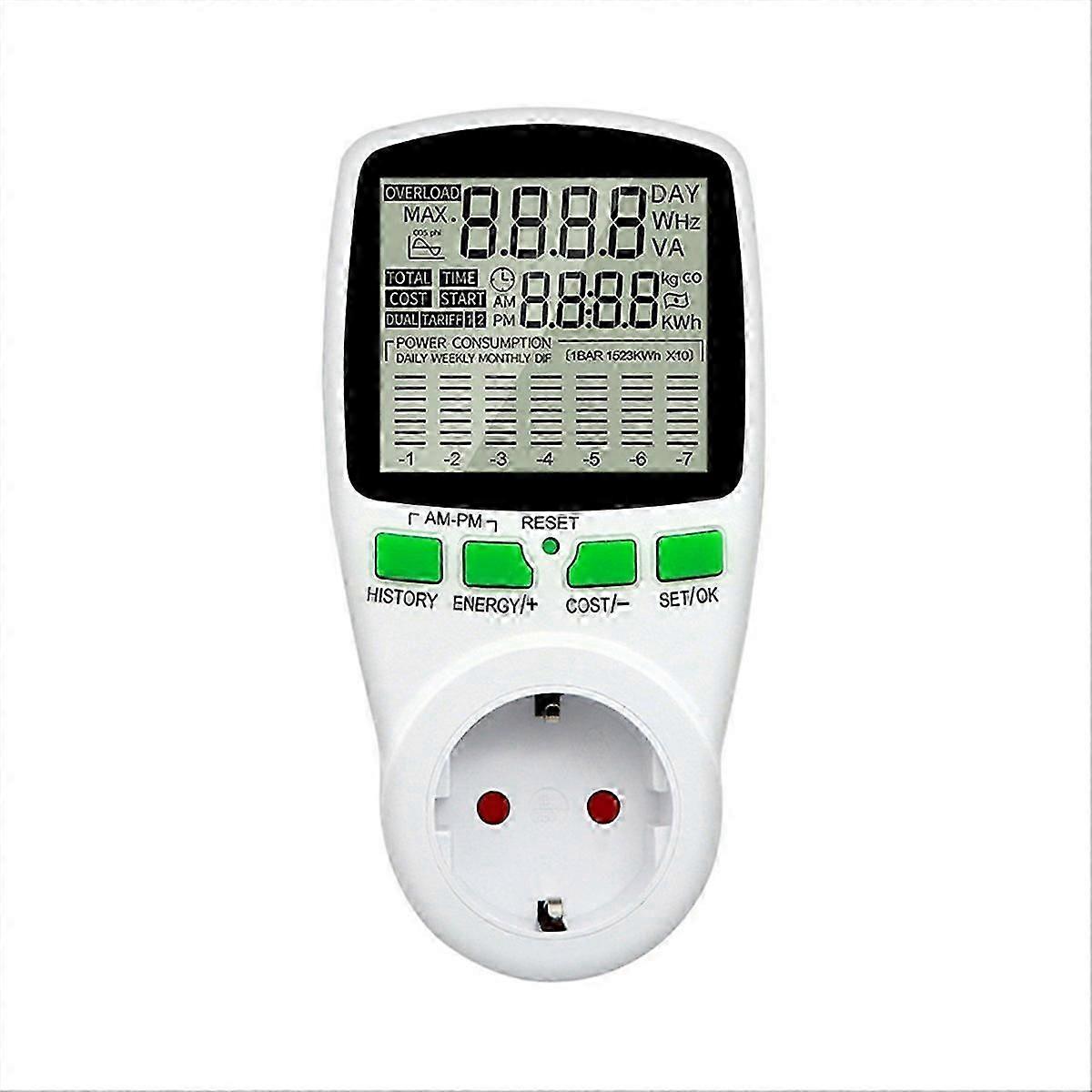 Digital LCD Energy Meter Wattmeter Power Analyzer EU Plug
