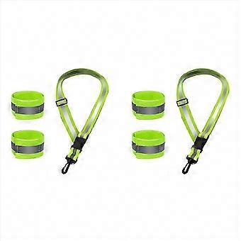 Nighttime Visibility Gear: 2 Pack Reflective Sash with 4 Pcs Reflectors for Walking and Running Safety