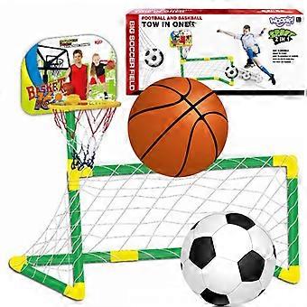 WOOPIE 2 i 1 Basketuppsättning Fotbollsmål + Bollar