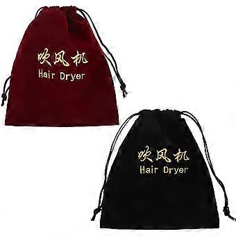 Blow Dryer Bag Flannel Drawstring Bag for Storage Use 2Pcs Hair Dryer Organizer