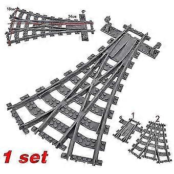 New City Trains Flexible Tracks Soft Straight Curved Rails Switch Building Block Creative Models Railways Toys For Kids Gifts