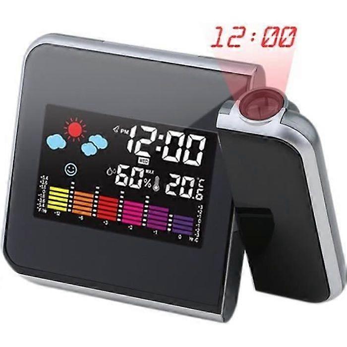 Black Temperature Projector Alarm ClockFR_ZK1016400