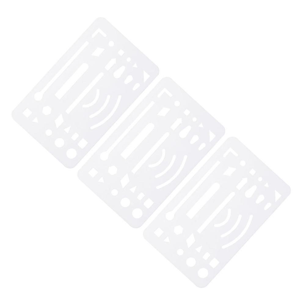 Architecture Stencils Erasing Shield Plastic For Mechanical Drawing Engineering Design Precise Erasing Multi Functional Design 3Pcs