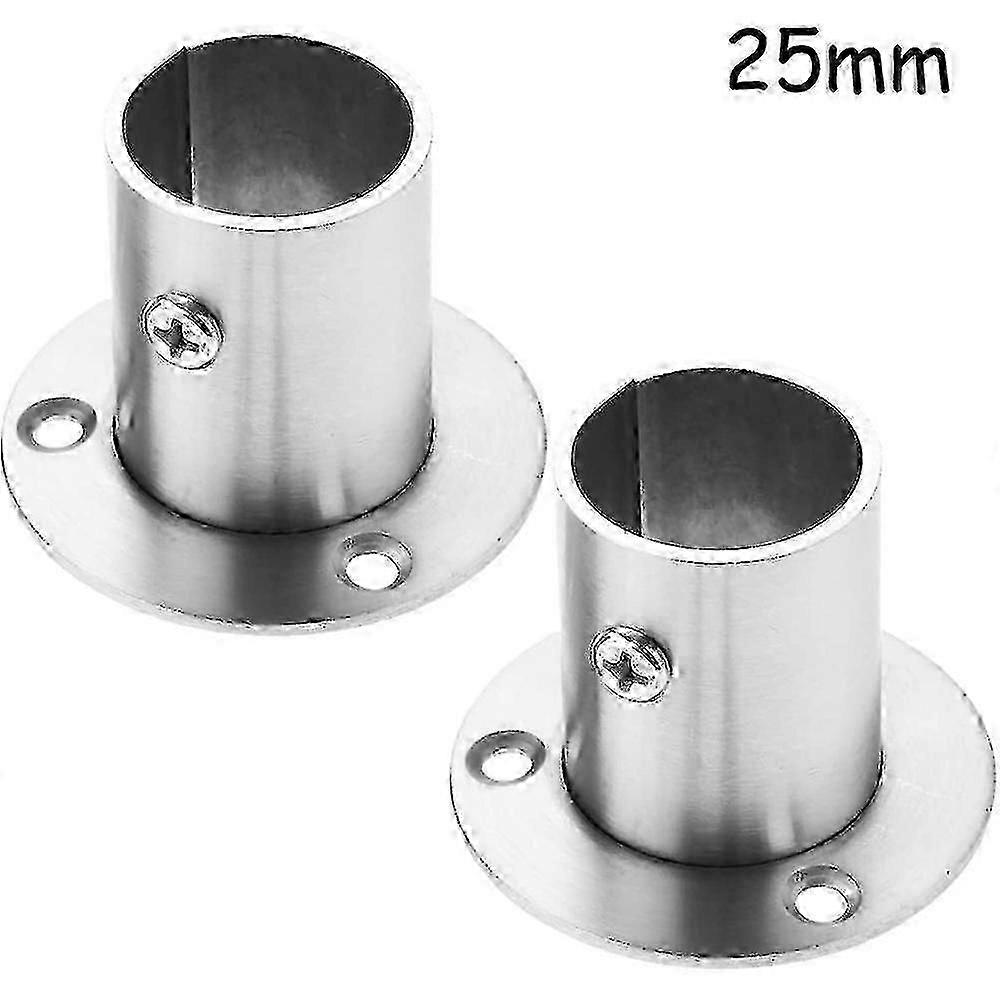 Rod Holder Base Flange Set Stainless Clothes Rail Bracket