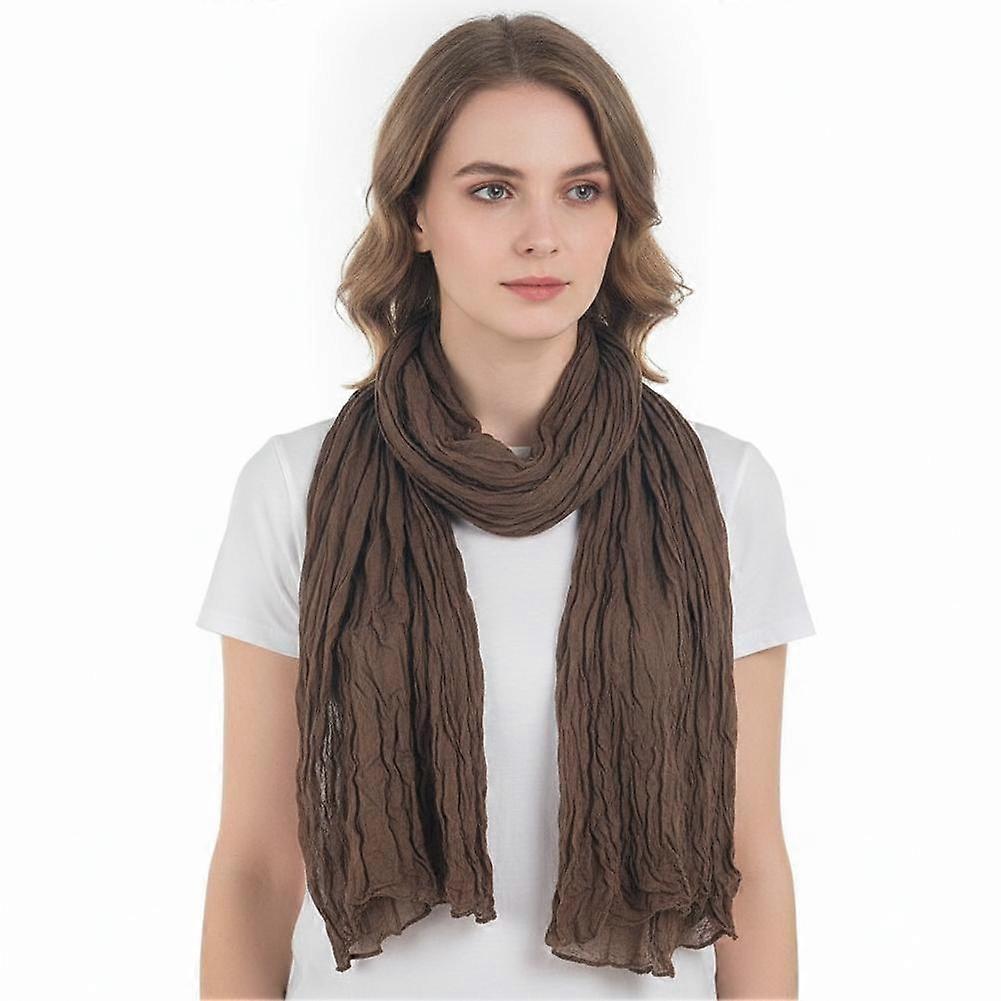 Crinkled Scarf Versatile Daily Wrap  Easy Packable Design Generous Coverage