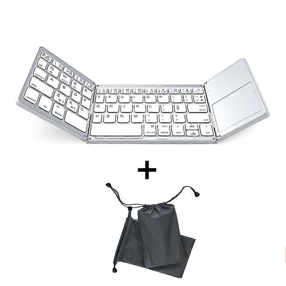 Mini Folding Keyboard Wireless Bluetooth Keyboard With Touchpad compatible with Windows, Android, ,Phone,Multi-Function Button Keyboard