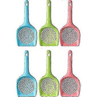 ZY6 SLKXV FFY Small Plastic Cat Litter Scoop, 6 Pack with Long Handle and Deep Shovel, 0.2 Inch Slots for Efficient Clump Sifting