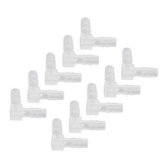 Elbow Hose Barb Plastic Fitting 90 Degree Equal Barbed Joint Adapter L Shape - 10Pcs, for 6mm Aquarium