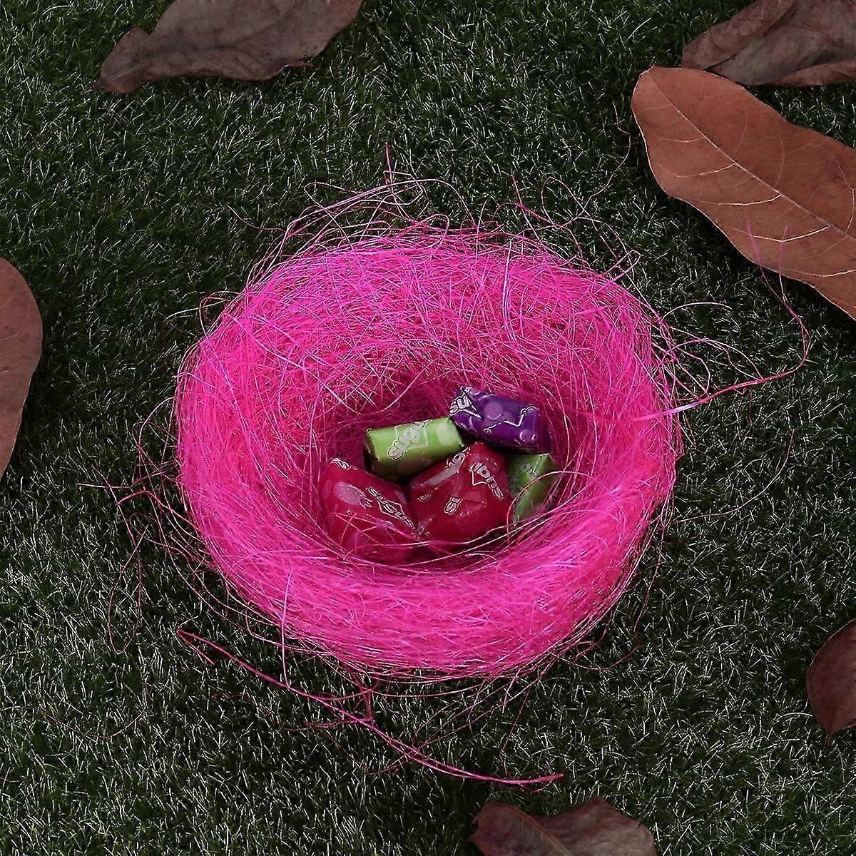 3Pcs Rosy Artificial Easter Bird Nests for Storage & Decoration