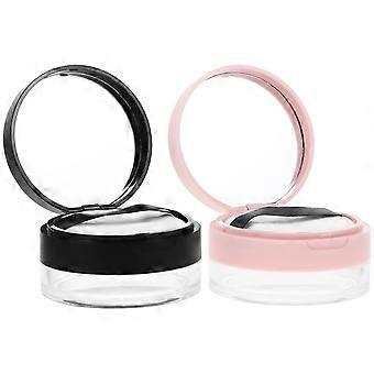 2 Stück lose Puderbehälter Tragbare Puderbehälter Make-up-Puderboxen mit Puffs
