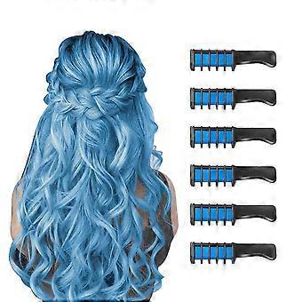 Hair Chalk Comb Temporary Bright Hair Color Dye for Kids, Blue 515.