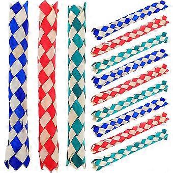 12pcs Finger Traps Birds Parrots Chew Toy Classic Bamboo Finger Traps Chinese Bamboo DIY Toy for Kids Parties Goodie Bag Stuffers Birds Parrots Chew T