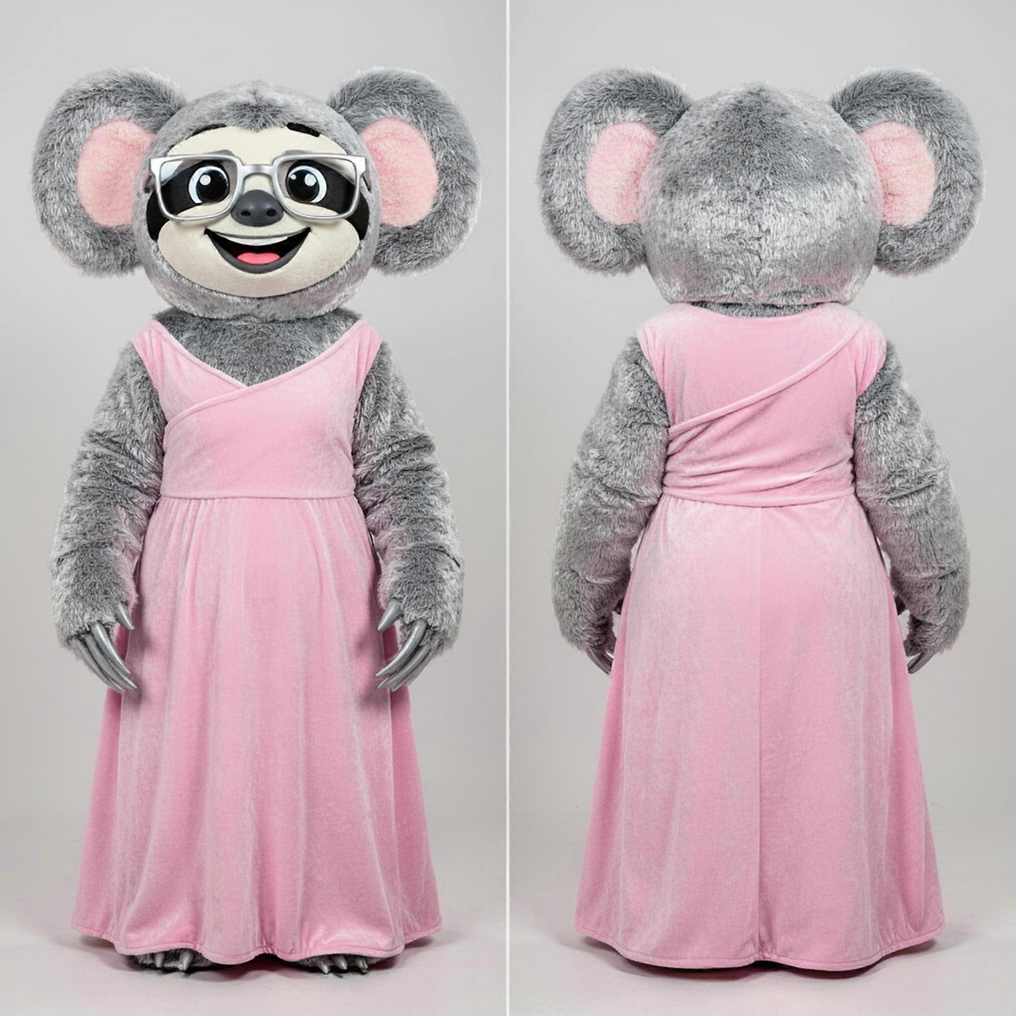 MASTICOT Silver Fleece Giant Sloth Mascot