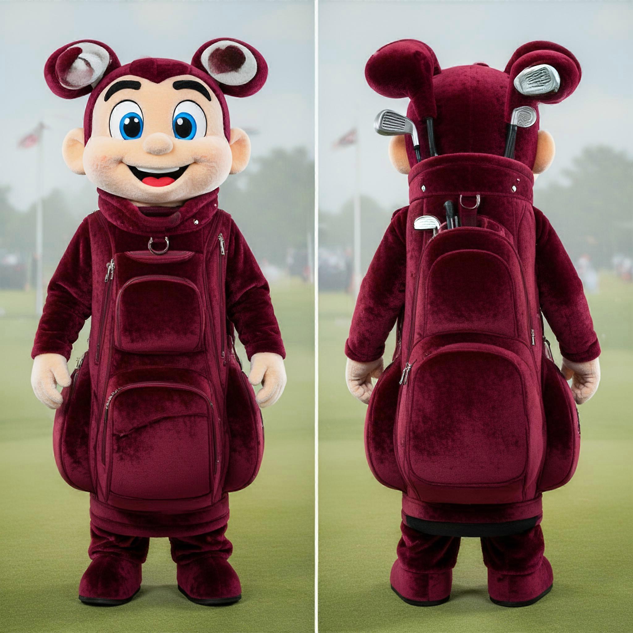 MASTICOT Maroon Velvety Golf Bag Mascot