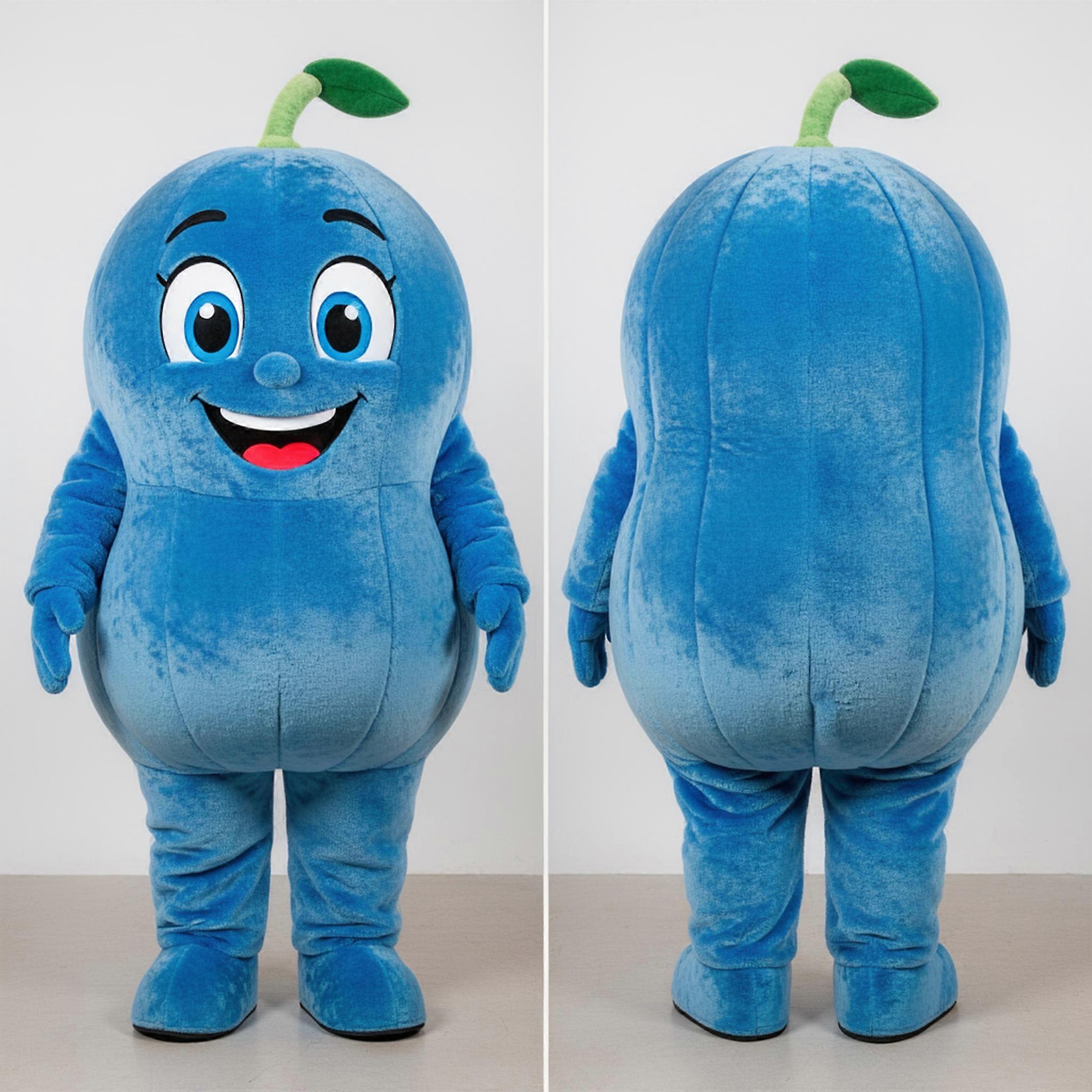 MASTICOT Velvety Blue Cartoon Melon Mascot