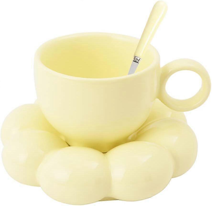Artisanal Cloud Sunflower Ceramic Coaster