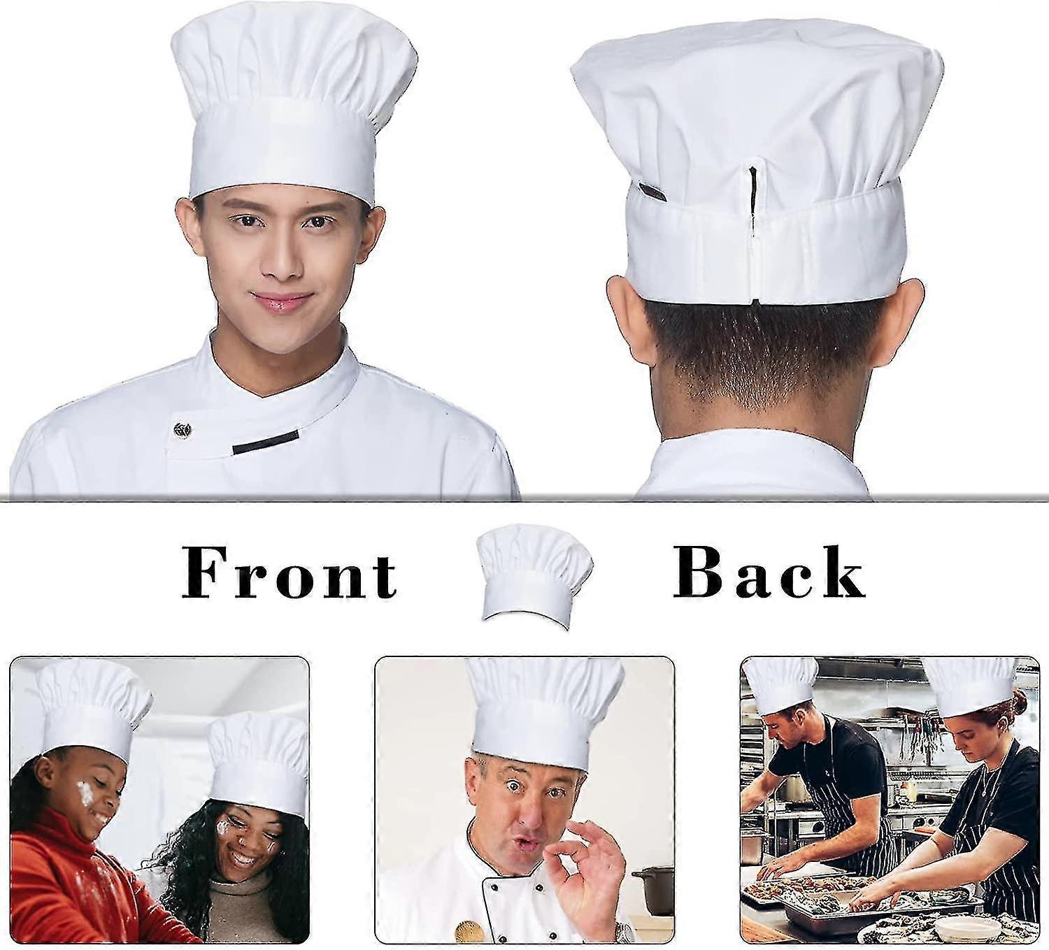2 Pcs Chef Adjustable Cooking Hat