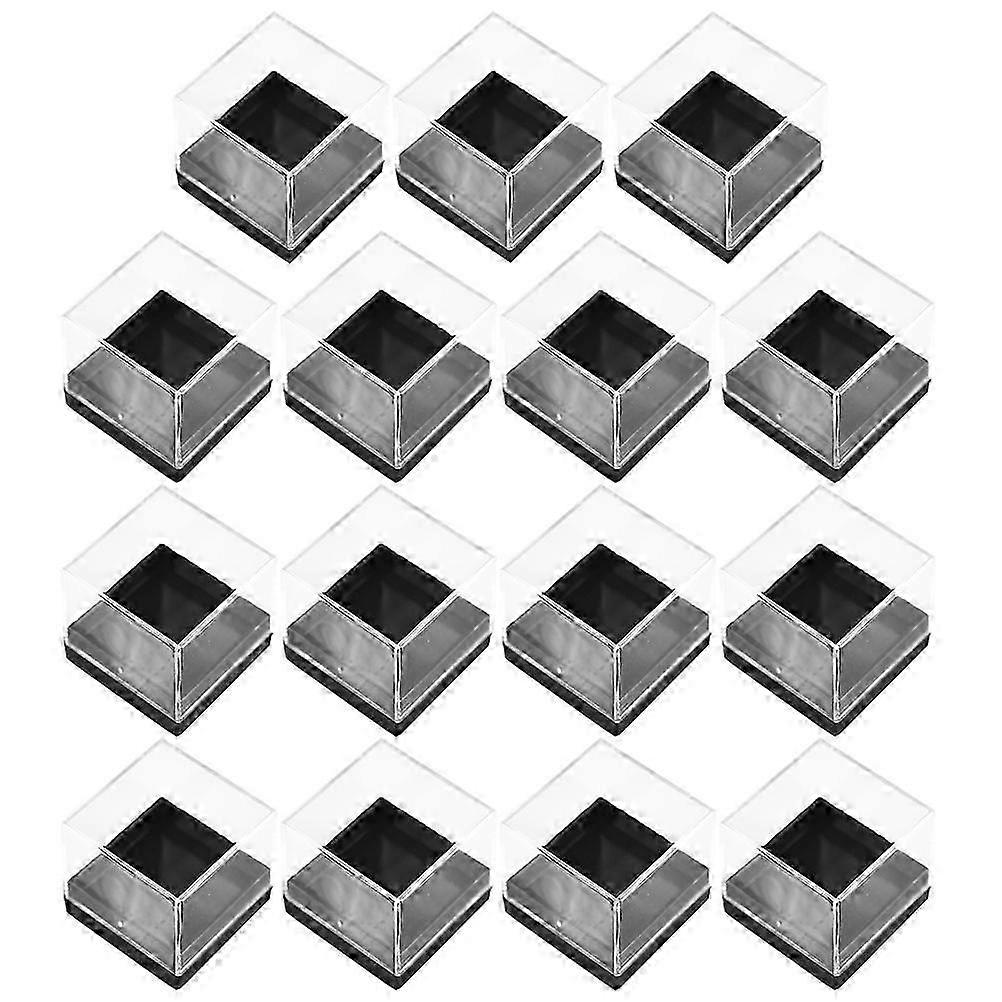 15pcs Cube Mineral Specimen Display Cases Clear Square Sample Storage Boxes
