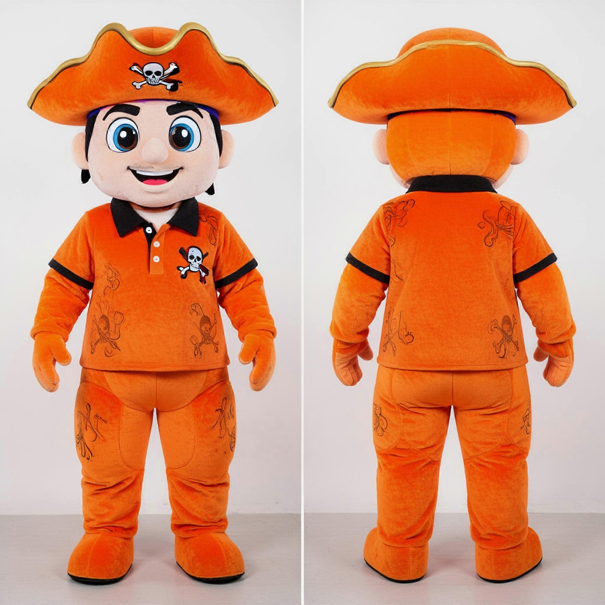 MASTICOT Orange Stylized Brim Pirate Mascot