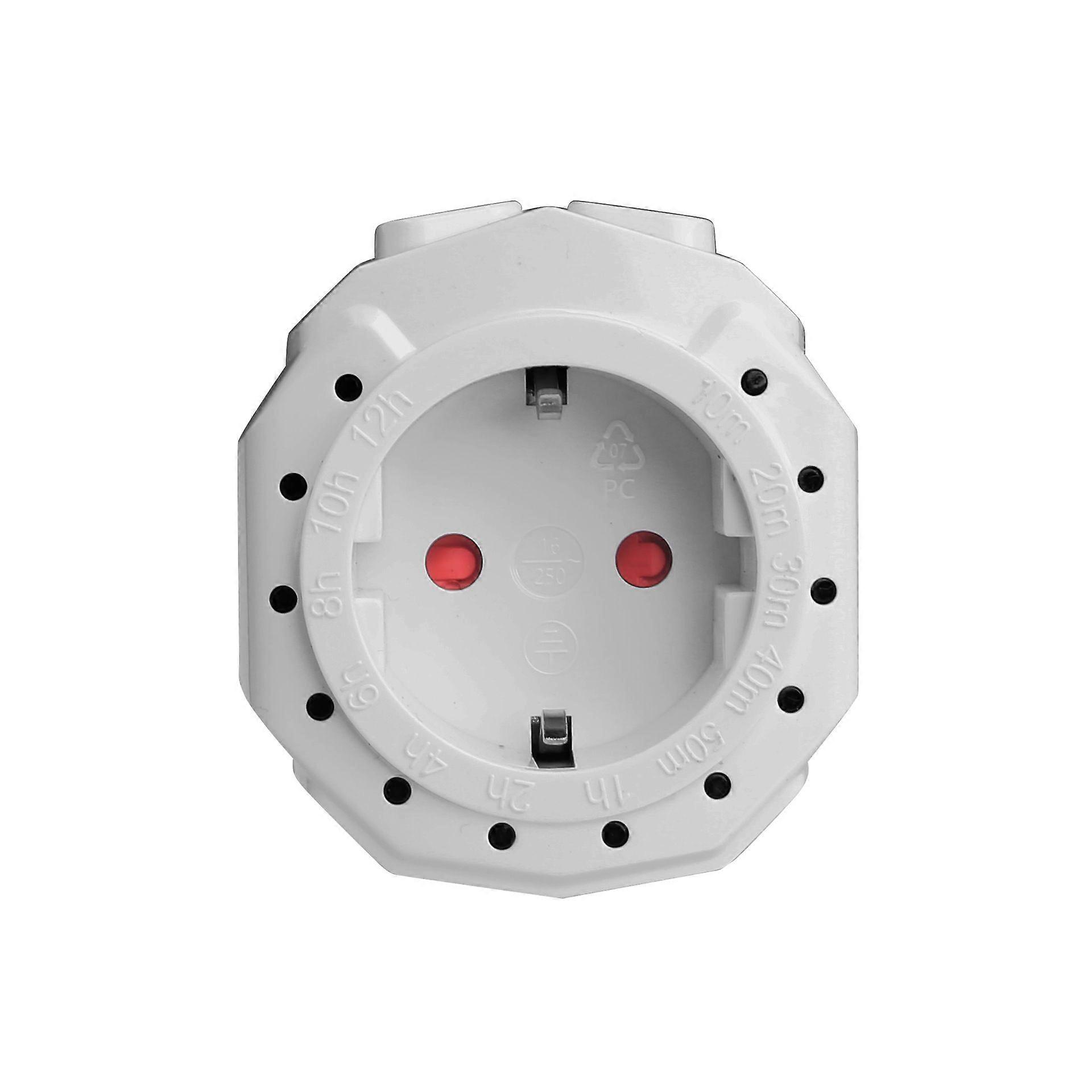 EU Plug 12-Hour Mechanical Countdown Timer Socket, 16A 3680W for Home Appliances