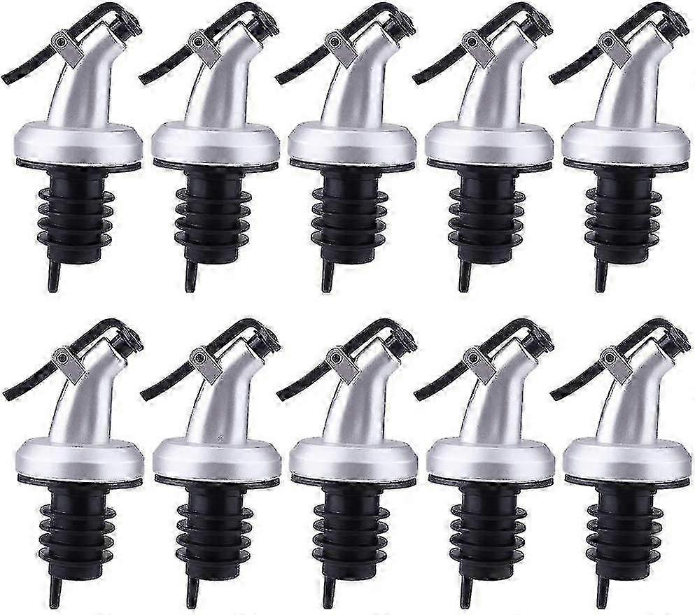 10X Flap-Style Bottle Pourers With Silicone Cap Plug