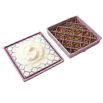 3-in-1 Pet Slow Feeder Bowl with Lick Mat Lid for Spreading Soft Treats