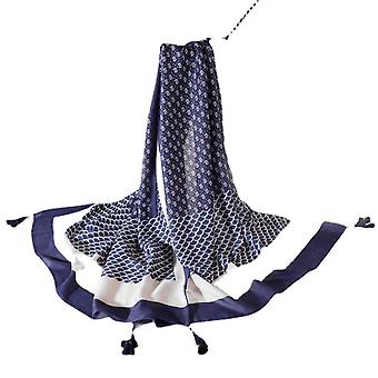 70 x 35 Women Square Silk Like Hair Scarf Head Sleeping Wrap Satin Headscarf, Blue