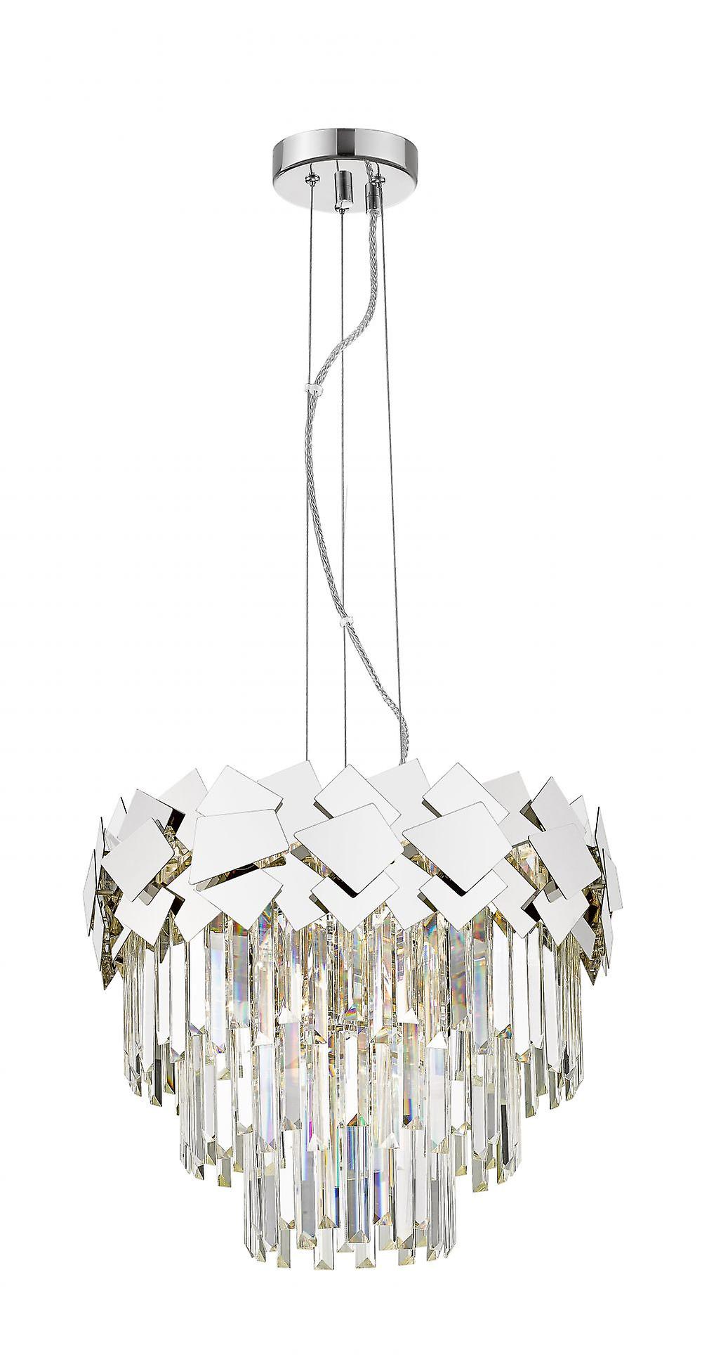 Impex Celine Crystal Laser Cut 6 Light Ceiling Chrome