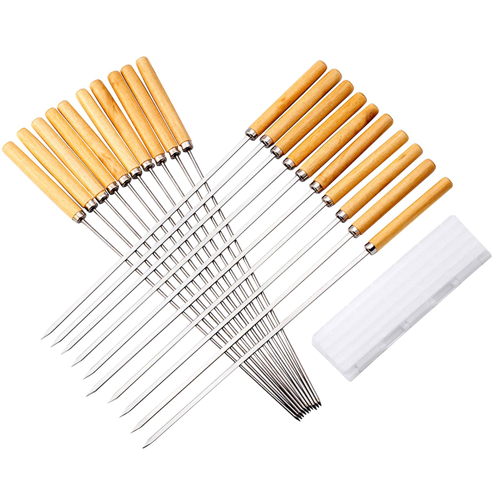 20pcs Barbecue Skewer Grilling Kabob Reusable Metal Skewers