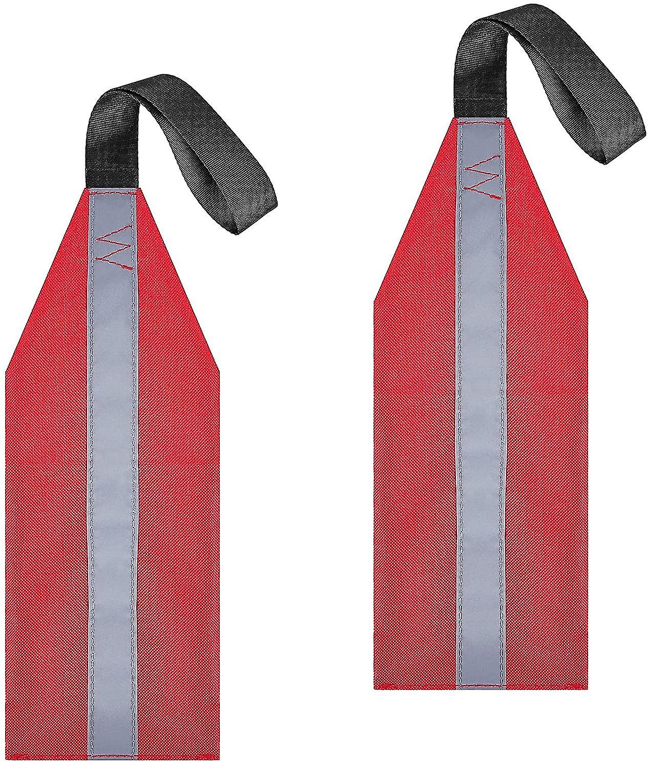 2 Pcs Kayak Canoe Safety Travel Flag Red Warning Flag With Kayak Webbing, Safety Accessories Kit