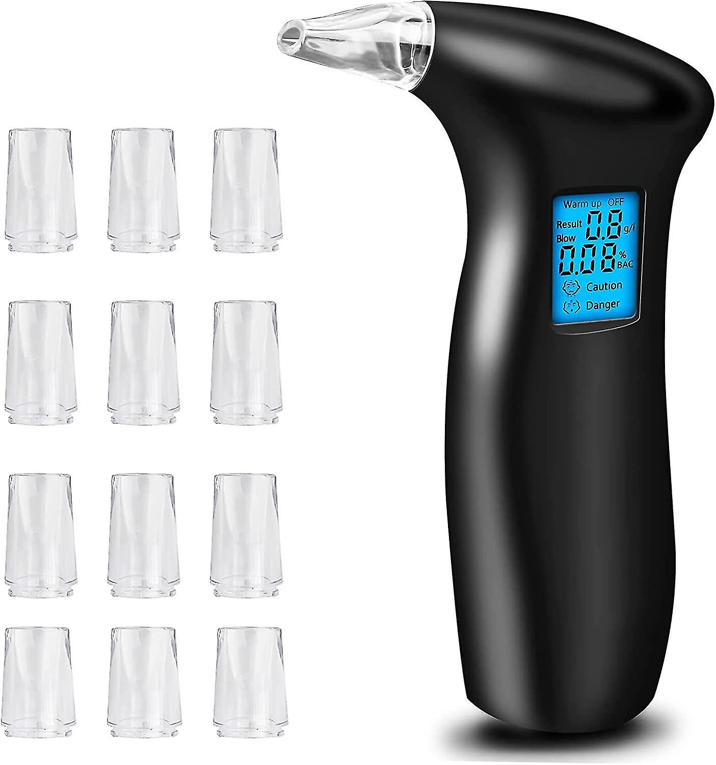 Portable Breathalyzer To Test Alcohol, Professional Digital Alcohol Tester With 12 Mouthpieces, Quick Response