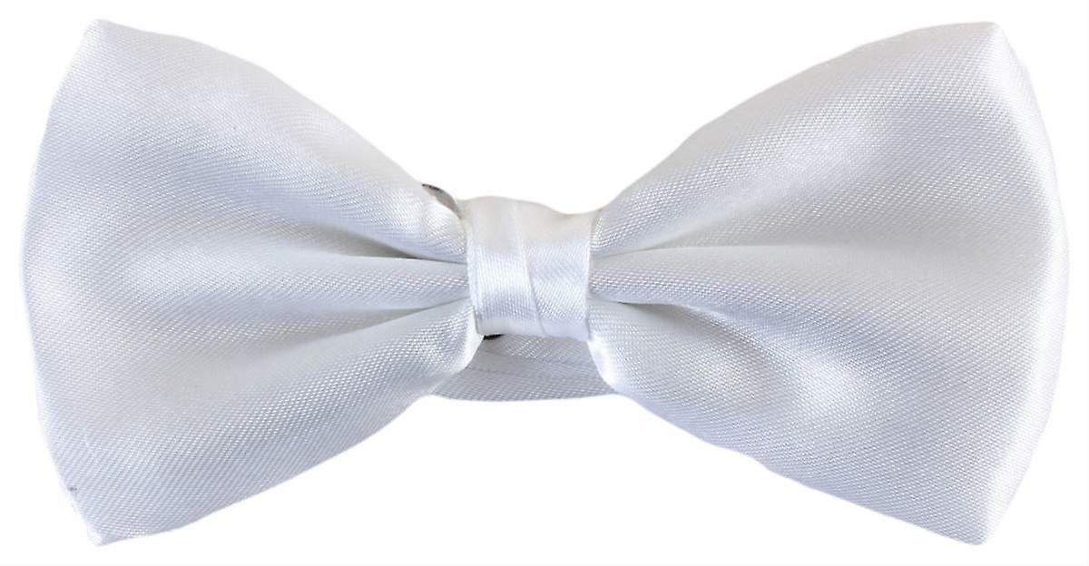 Knightsbridge Neckwear Plain Polyester Bow Tie - White